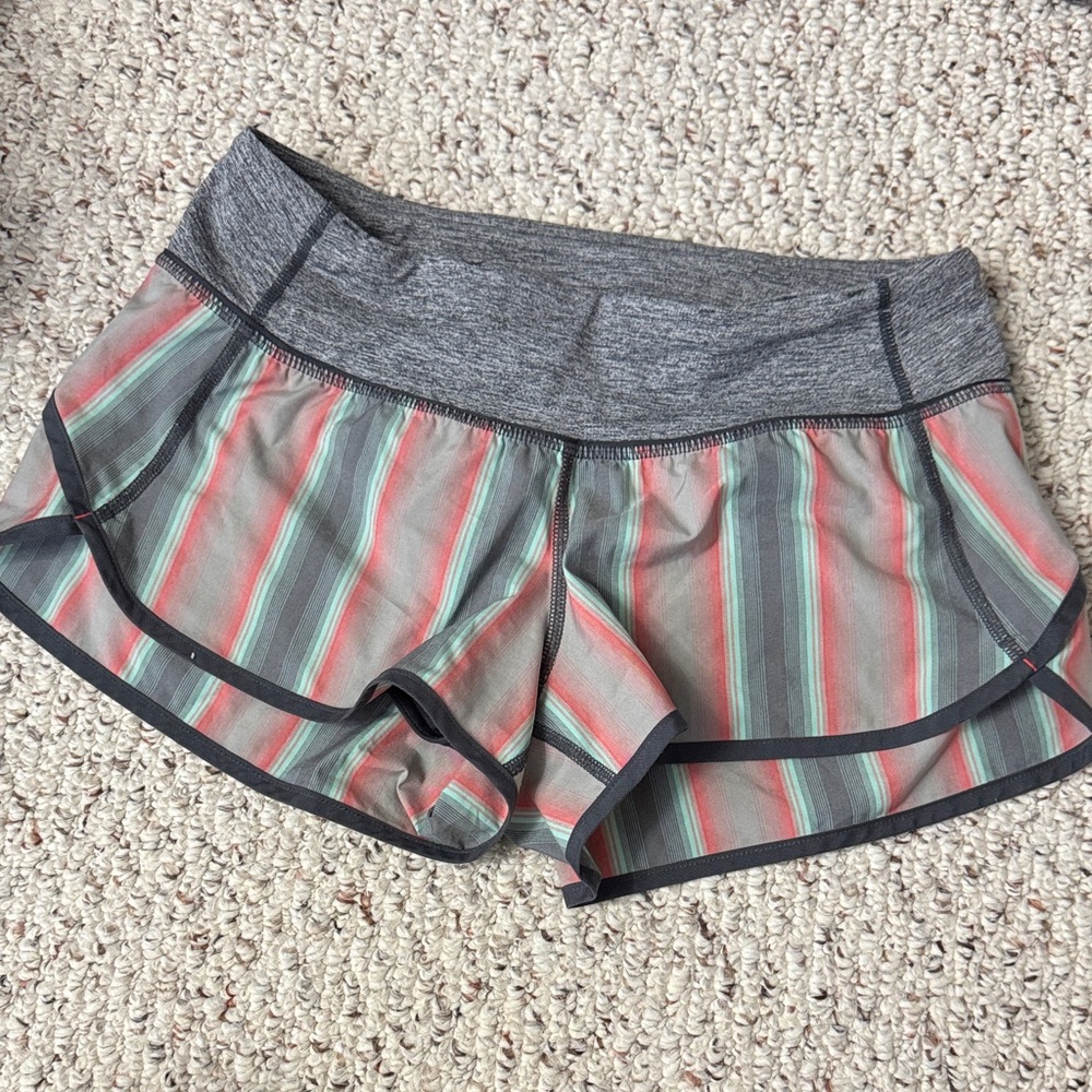 Lululemon Striped Gray Women's Running Shorts size 4